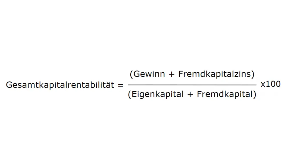 Formel Gesamtkapitalrentabilität