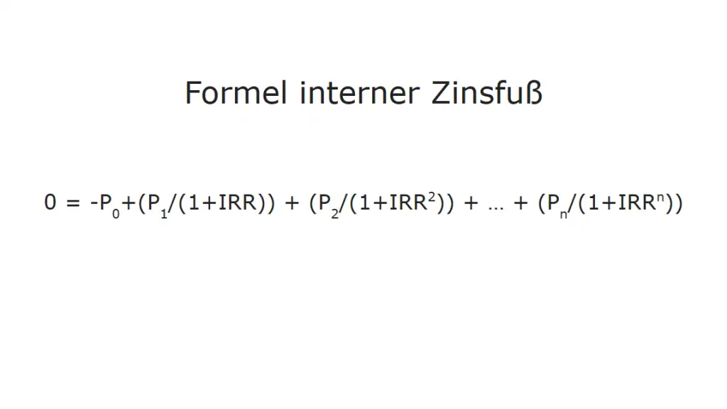 Formel: Interner Zinsfuß